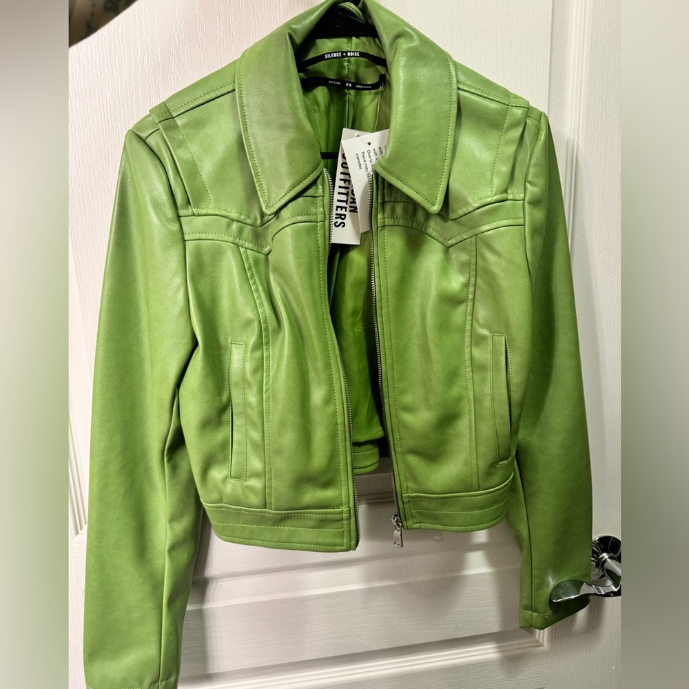 Urban Outfitters Green leather jacket